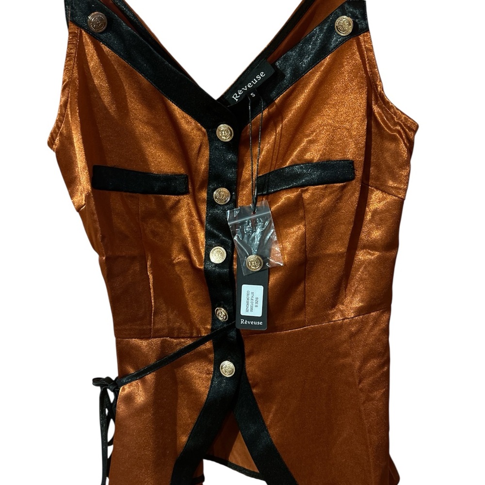 Rust with Buttoned Accents
